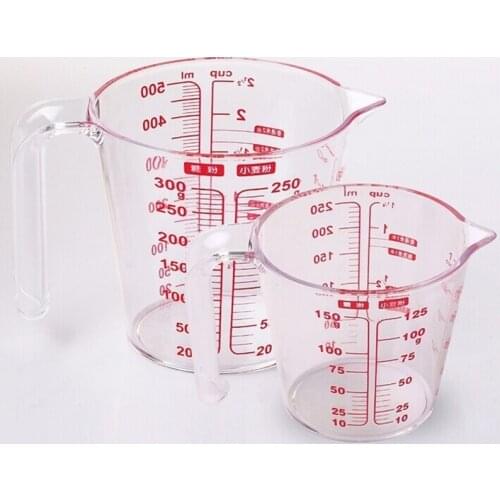 250/500ml Measuring Cups Transparent Plastic Mug Laboratory Pour Spout Measuring Tool Kitchen Accessories