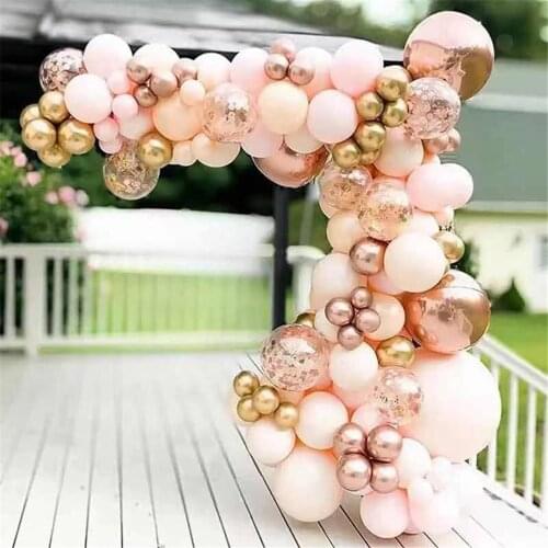96pcs Morandi Peach Balloon Garland Arch Kit 18inch Rose Gold 4D Ballon For Baby Shower Wedding Birthday Party Decoration Globos