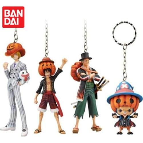 Bandai Genuine Gashapon ONE PIECE Halloween Character Dolls Pendant Monkey D. Luffy Tony Tony Chopper Anime Action Figure Toys