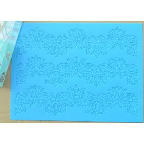 CT011 38.5*29CM Silicone mat Leaves shape sugar Lace Mat Cake Decorating Fondant Mold