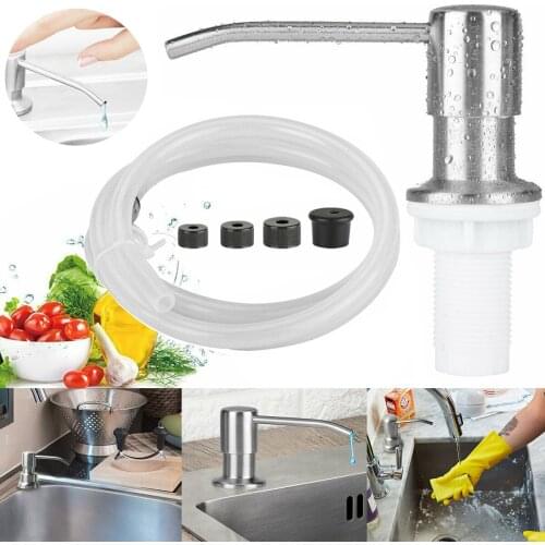Stainless Steel Faucet Soap Dispenser Extension Tube Brass Brushed Bathroom Kitchen Sink Pump Supplies Soap Dispenser Kit