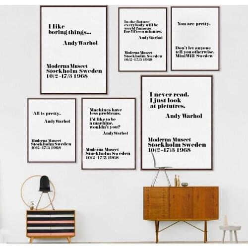 Andy Warhol Life Quotes Minimalist Posters And Prints Wall Art Canvas Painting For Living Room Decor