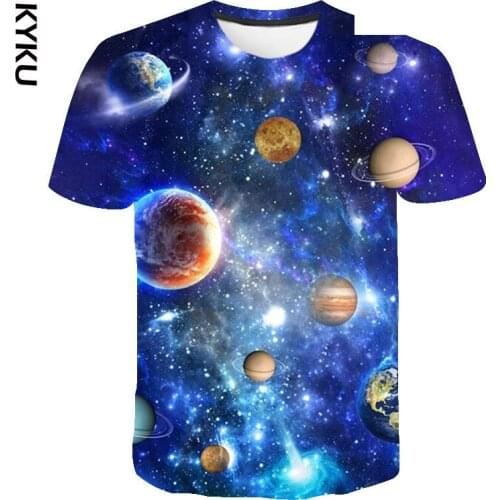 KYKU Planet Space Galaxy 3D T-shirt Men Women Children T shirt 3D Print Star Sky Cool Tees Boy Girl Fashion Streetwear Tops