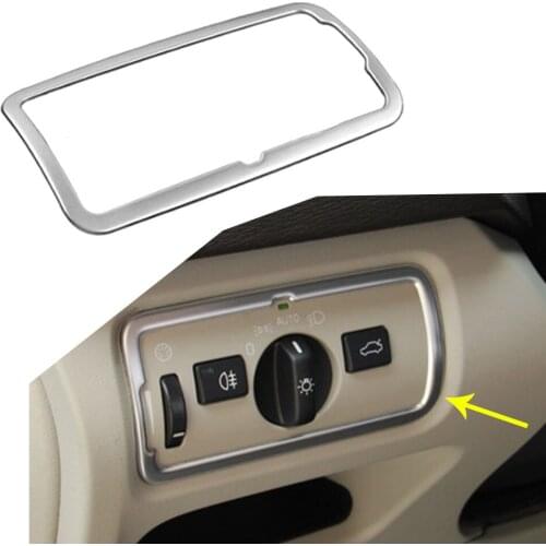 Car Interior Headlight Switch Button Trim Cover For Volvo XC60 2009 2010 2011 2012 2013 Stainless Steel Car Accessories