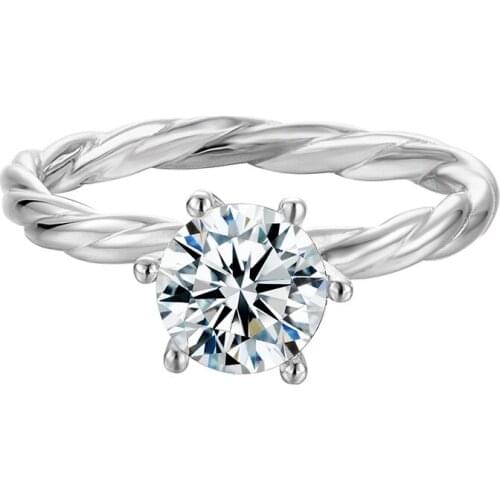 Inbeaut Round Excellent Cut Sparkling Moissanite 925 Sterling Silver 1 Ct D Color Pass Diamond Test Moissanites Wedding Rings