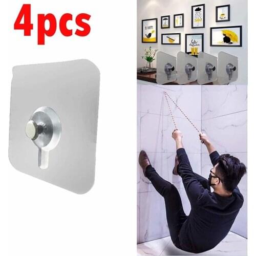 4pcs Cross Stitch Wall Painting Hole Hook Self Adhesive Hole Nail Non-Trace Photo Frame Hole Hanging Nail