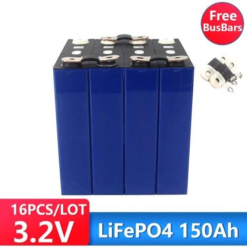 16PCS A GRADE 3.2V 150AH LIFEPO4 LITHIUM BATTERY 48V BATTERY INVERTER VEHICLE RV 3.2V LITHIUM IRON PHOSPHATE BATTERY