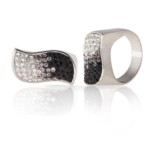 Colors Changing Little Bird(abstract) Wholesale Fashion Stainless Steel Ring Crystal Jewelry