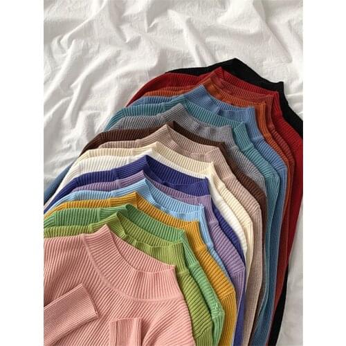 Fashion All-match Knit Sweater 2020 Autumn Winter New Womens Korean Casual Long-Sleeved Pullovers Women Shirts b627