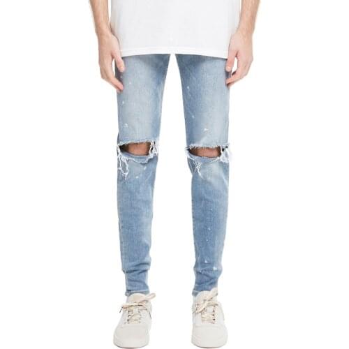 2019 Ripped Destroyed Hip Hop Jeans Men Jeans Y1906