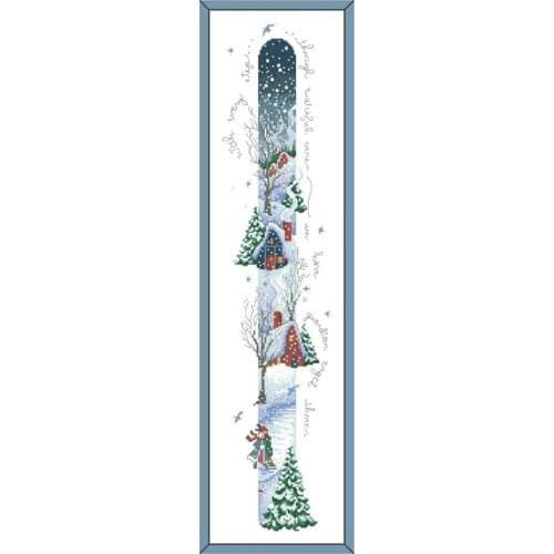 Snowing day cross stitch kit winter aida 18ct 14ct 11ct unprint canvas cotton thread counted cross-stitch for ault