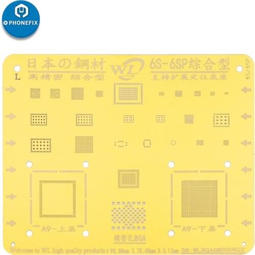 WL Gold Planting BGA Reballing Stencil Kit for iPhone 5 6 7 7P 8 8P X XS MAX 11 12 Pro Max CPU IC Solder Comprehensive Module