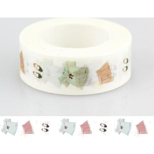NEW 1 PCS DIY Japanese Paper Washi Tape A set of dress Masking Tape Adhesive Tapes Stickers Decorative Stationery Tape 1.5cm*10m