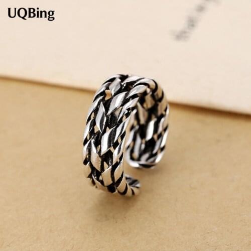 New Arrivals Multi Layer Thai Silver Retro Open Rings 925 Sterling Silver Rings For Girl Women Gift Jewelry
