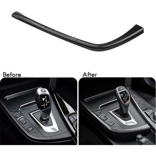 Carbon Fiber Car Gear Shift Panel Side L Shape Strips Trim Interior Modification for BMW 3 4 Series 3GT F30 F31 F32 F34