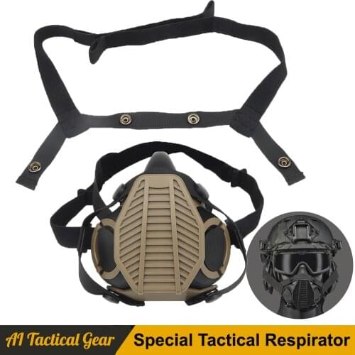 Paintball Shooting Half Mask Tactical Respirator Replaceable Filter Antidust Gas Mask Paintball Airsoft Hunting CS Game Cosplay