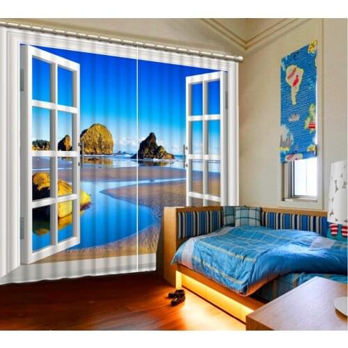Custom any size photo High quality custom 3d curtain fabric scenery curtains window curtains
