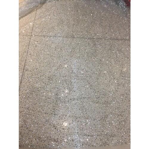 10 yards/bag BZ001 silver dobby dot african dobby hand print glued glitter net mesh lace for sawing/lady dress/wedding