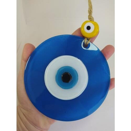 Evil Eye 12cm Glass Bead Pendant Charm Turkish Handmade Big Amulet for Wall Hanging Talisman Boho Home / Room Decor