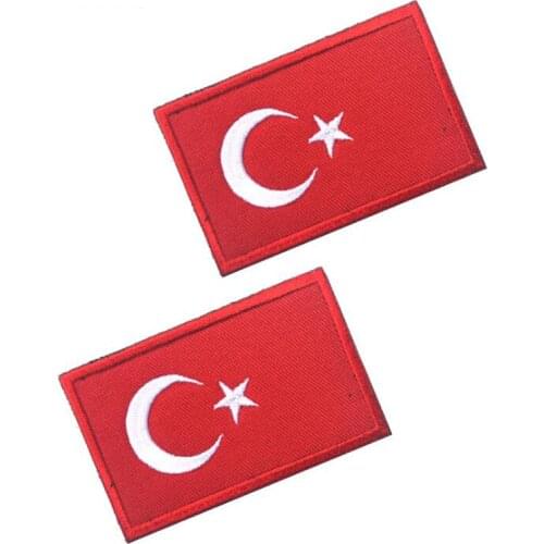 Turkish Flag Military Morale Chapter Embroidery Armband Clothes Backpack Embroidery Personality Design Patch Decal 8*5cm