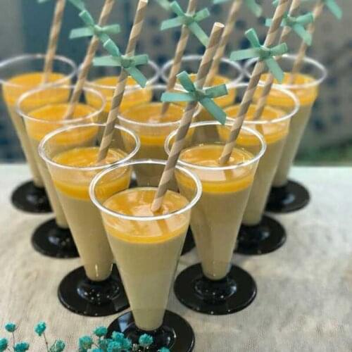 50pcs High quality transparent wine glass wedding birthday party favors cocktail cups fruit ice cream pudding jelly plastic cup