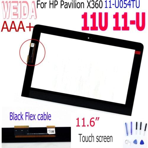 WEIDA 11.6" Touch For HP Pavilion X360 11U 11-U 11-U054TU 11-ab Touch Screen Digitizer Black Flex Cable For HP 11U Touch