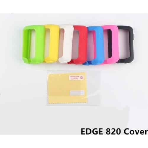 Outdoor Cycling Edge 820 computer Silicone Rubber Protect Case + LCD Screen Film Protector For Garmin Edge 820