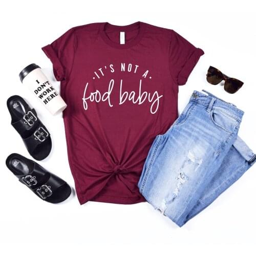 Women Its Not a Food Baby Shirt Pregnant T-Shirt Funny Pregnancy Announcement Shirts Pregnancy Reveal Shirt New Mom tshirt