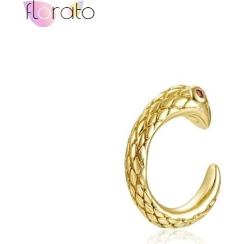 1 pcs High-Quality 925 Sterling Silver Clip Earrings for Women Punk Snake Shaped Gold Silver color Earrings Fashion Jewelry