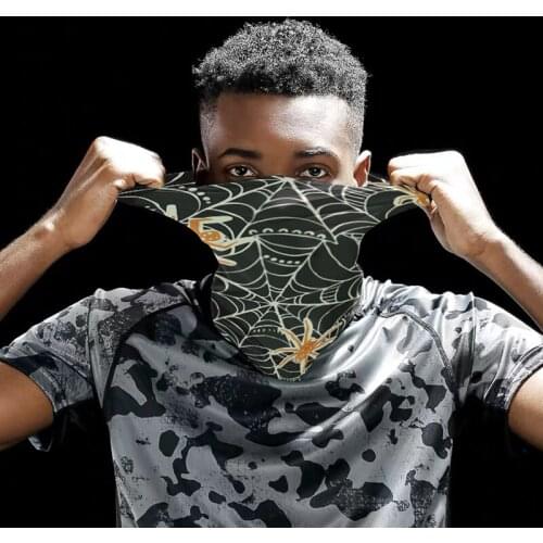 Spider Web Print Headscarf For Unisex Outdoor Cycling Running Windproof Face Scarf Multifunctional Seamless Magic Women Bandana