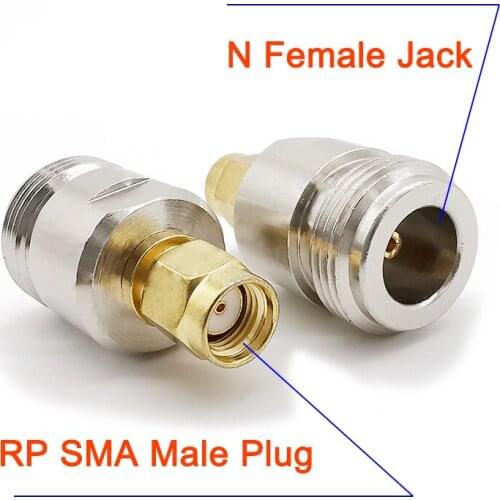 1Pcs SMA to N Type RF Coaxial Connector N Female Plug to RP SMA Male Jack Straight Pin Antenna Connector for Wireless Router