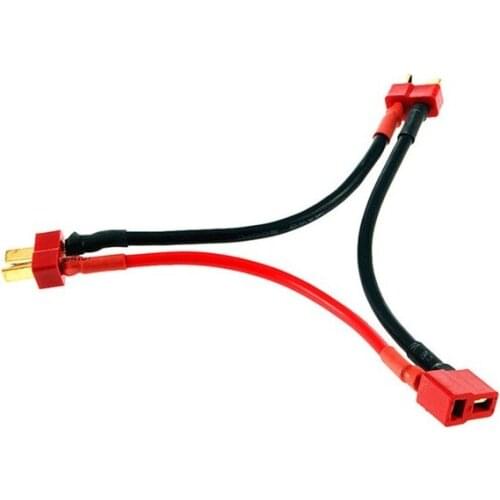 1PCS T plug Female to 2 T plug Male Triangle Connection line 16AWG Silicone wire Dean Series Battery Connector Cable