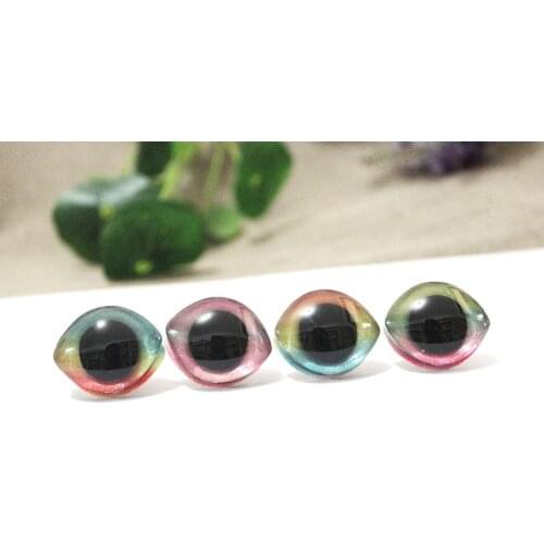 12pcs/lot 23x28mm oval shape clear 3D safety toy eyes +glitter rainbow + washer for diy doll