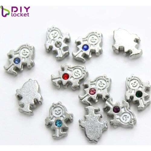 12pcs Girl Floating Charms Colorful Birthstones Floating Charms Fit for Living Lockets LSFC506