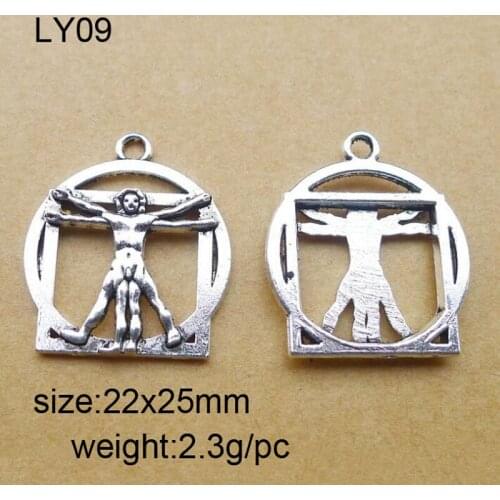 25pcs/lot Alloy Antique Silver 22x25mm Freedom Person Charm Pendant Fit Bracelet Necklace DIY Metal Jewelry Making