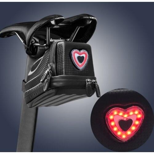 ODM Wholesale Fashion Packing Pouch Bike Hiking Outdoor Storage USB LED Saddle Bag Seat Cycling Tail Rear Pouch Bag Accessories