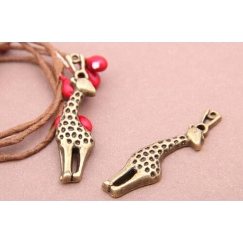 50pcs Vintage Giraffe Charm Fit Necklace/Bracelet/apparel/Key Chain Fashion Alloy Pendant DIY Jewelry Making Jewelry Accessories