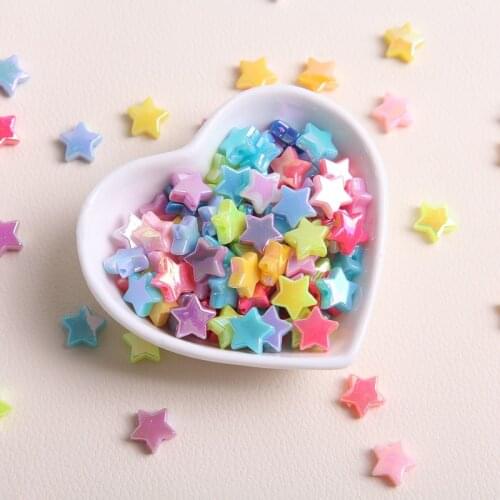 DIY Accessories Loose Beads Jewelry Beaded Accessories Candy Color Acrylic Five-pointed Star Love Beads Wholesale 100 Per Pack