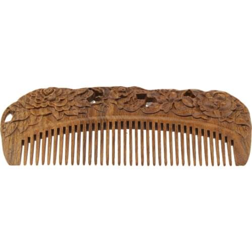 Antique Natural Sandalwood Hair Wood Comb Wide Teeth Anti-static Massage