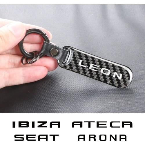 Carbon Fiber Car KeyChain For Seat Leon Ibiza Ateca Arona Cordoba Toledo Altea Alhambra Arosa Exeo Mii Tarraco Car Accessories