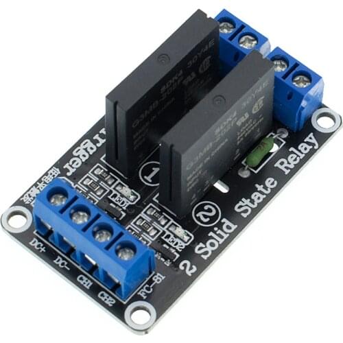 Free shipping 10pcs/lot 5V 2 Channel SSR G3MB-202P Solid State Relay Module Low level 250V2A