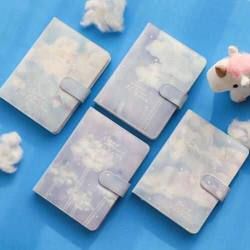 Cute Clouds Diary Faux Leather Soft Cover Notebook A5A6 Multiple Inner Pages Journal Planner Agenda Diary Korean Stationery