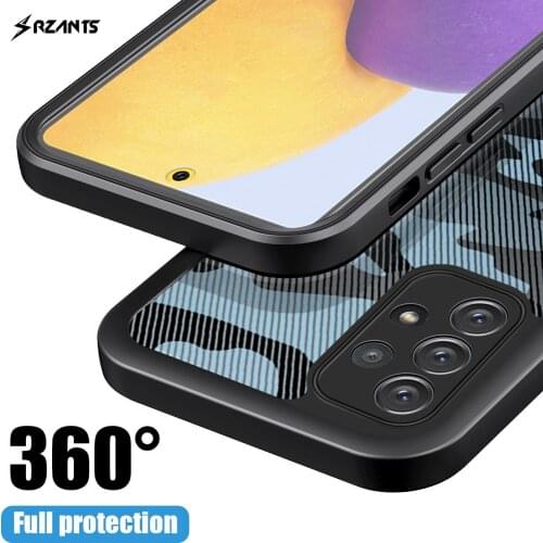 Rzants For Samsung Galaxy A52 A72 Case [360 Full Body] Camouflage Clear Cover WITHOUT Built in Screen Protector