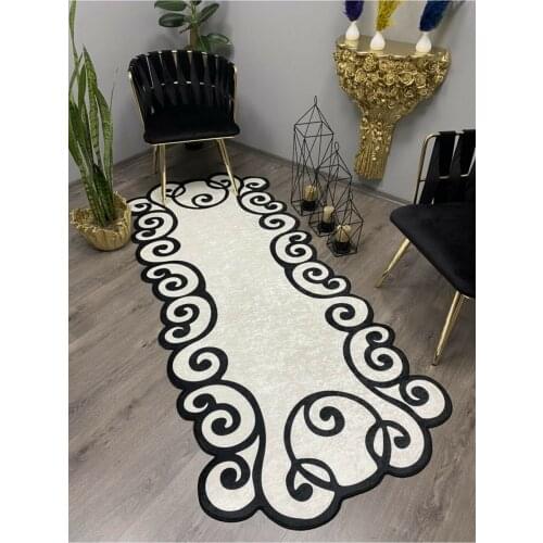 Laser-Cut Living Room Rug Decorative Home Office Could Be Used In Faux Leather Anti-Slip Soles Cold-Proof Foal Feather Fabric Carpet