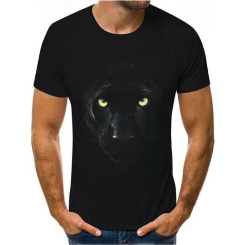 Lion Tiger T-shirt Mens Painting Photo 3D Printing Hip Hop Streetwear Loose Comfortable Fabric O-Neck Mens T-shirt