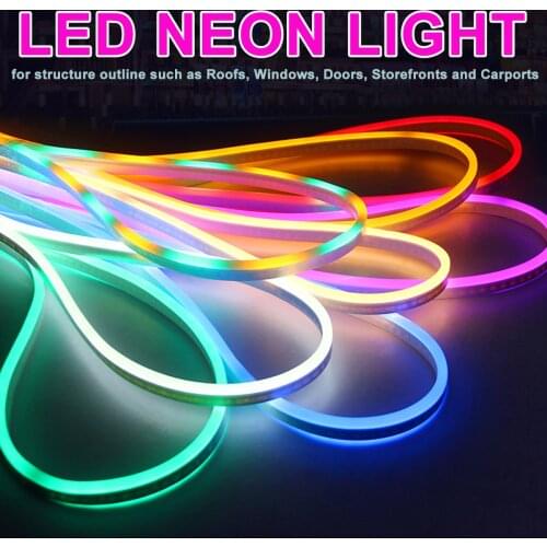 5/10/15/20M LED Flexible Strip Light AC 220V SMD 2835 LED Neon flex tube 120led IP65 Waterproof rope string lamp + EU Power plug