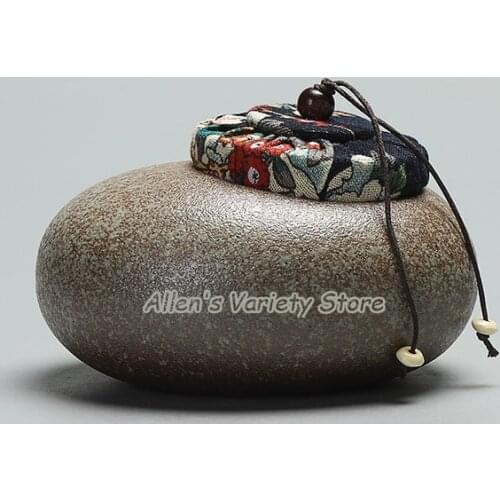 Japanese style Rough Pottery Bean peanut spice Sauce Jar Tea Box tea Canister Porcelain candy jar ceramic sealed tank tea caddy