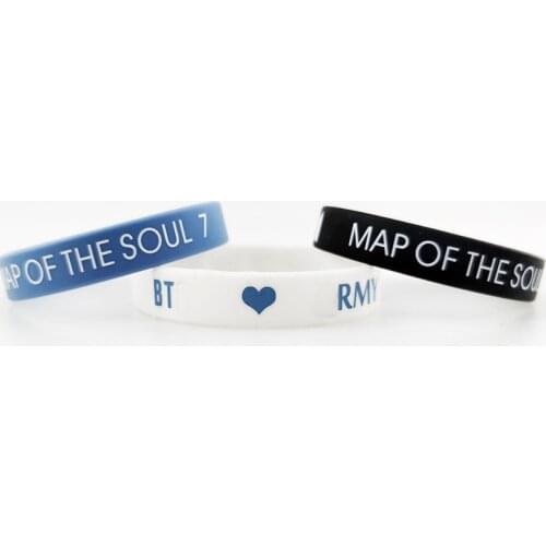 KPOP Bangtan Boys MAP OF SOUL 7 New Album Concert With The Same Silicone Bracelet Wristband Around