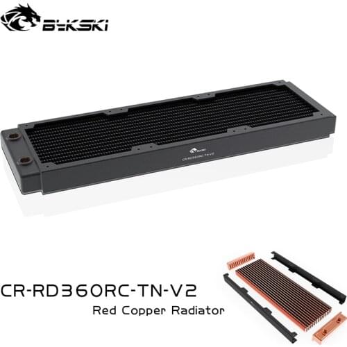 BYKSKI 360mm Copper Radiator for PC Cooling 30mm Thickness for 12cm Fan Water Cooler High performance cooler Radiator 120mm fan