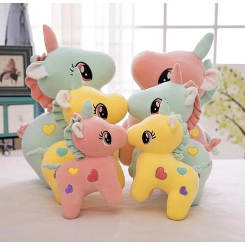 Cute Unicorn Plush Toy Soft Stuffed Popular Cartoon Unicorn Pillow Doll Animal Horse Toy High Quality Toys For Children Girls